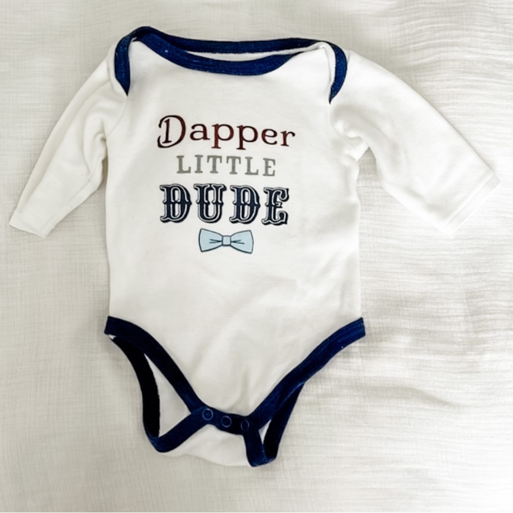 4/$20 Dapper Little Dude Onesie | Little Treasure | 0-3 Months
